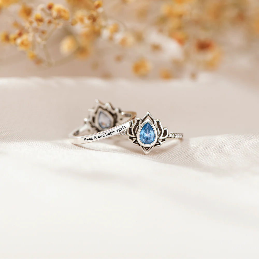 F♥︎ck It And Begin Again Lotus Ring