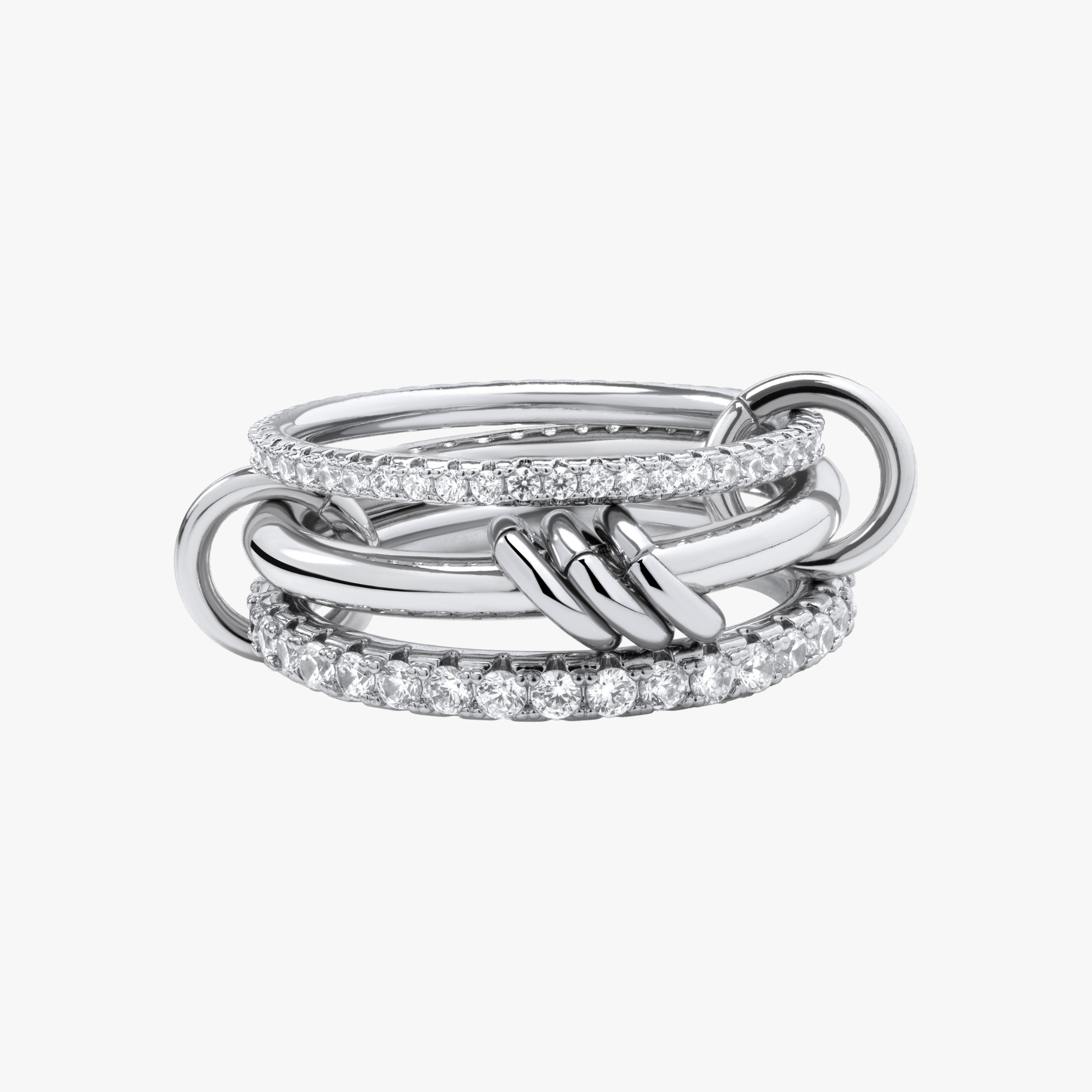 3-In-One Interlocking Fidget Ring - Silver