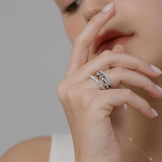 3-In-One Interlocking Fidget Ring - Silver