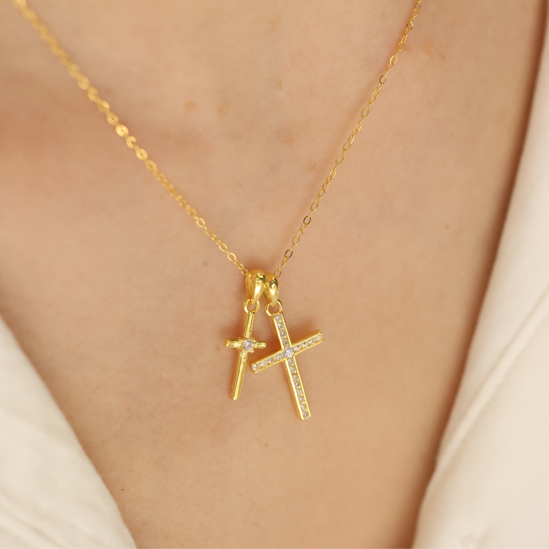Pray Through It - Double Cross Necklace