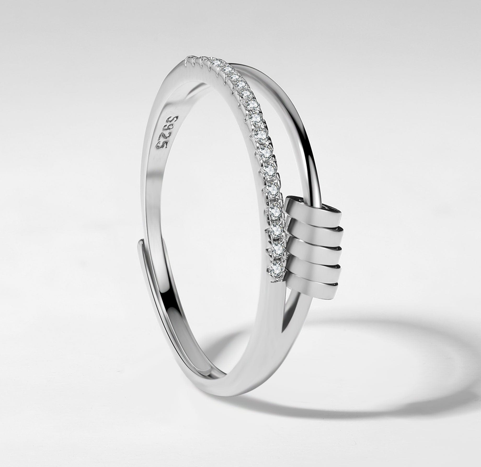 925 Sterling Silver Tranquility Sliding Worry Ring Wellness jewellery sliding rotating spinning meditation gold silver 925