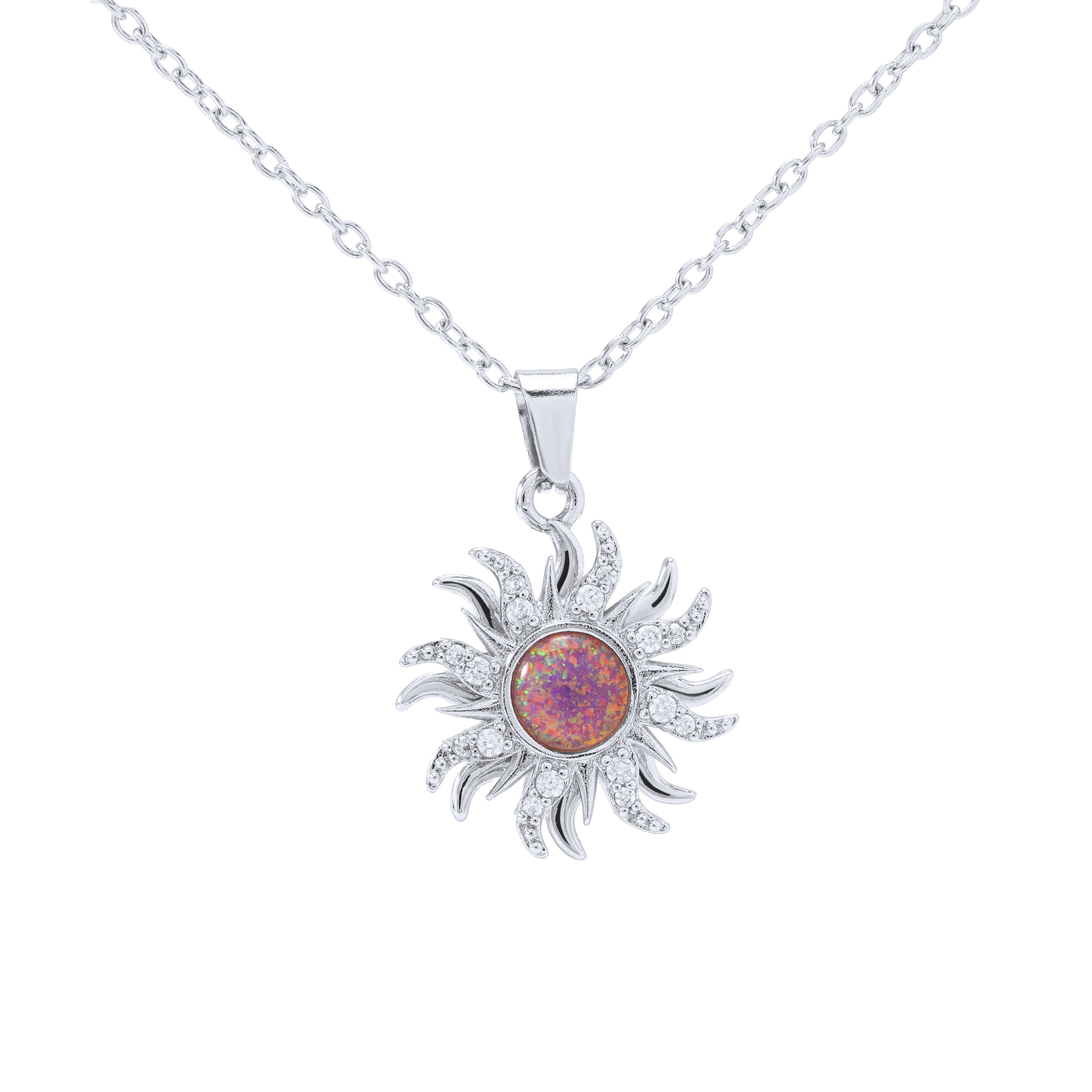 Spining Sunflower Opal Fidget Necklace