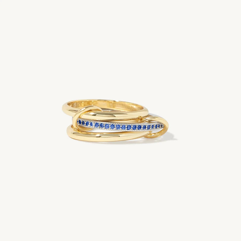 3-In-One Interlocking Fidget Ring - Sapphire Blue
