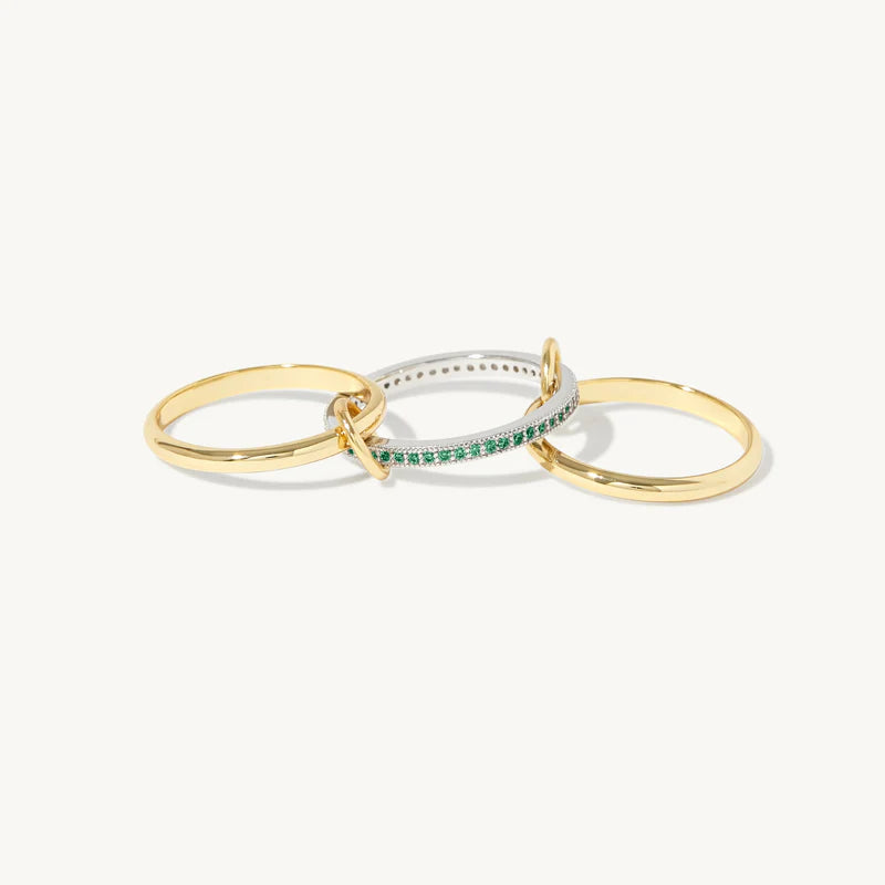 3-In-One Interlocking Fidget Ring - Emerald Green