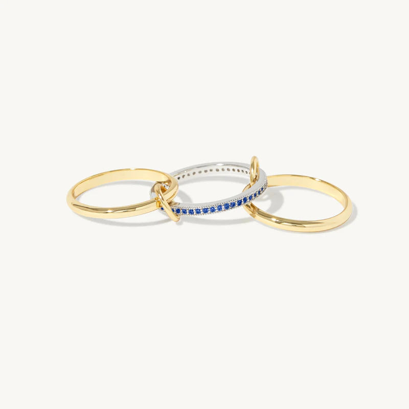 3-In-One Interlocking Fidget Ring - Sapphire Blue