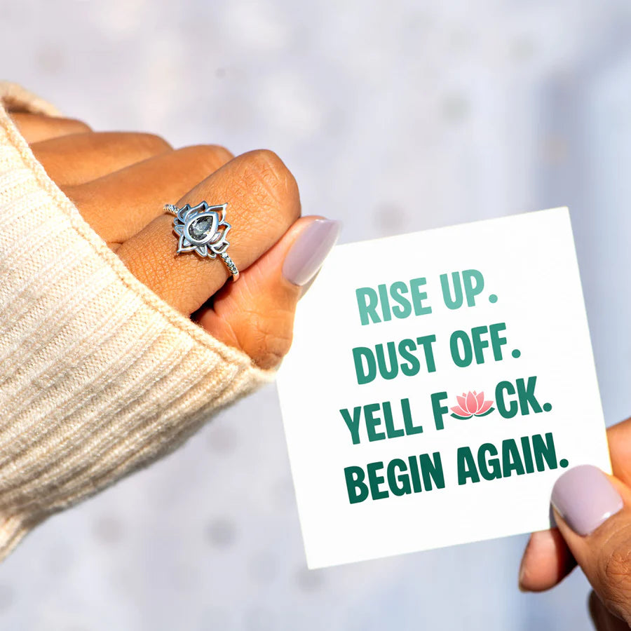 F♥︎ck It And Begin Again Lotus Ring