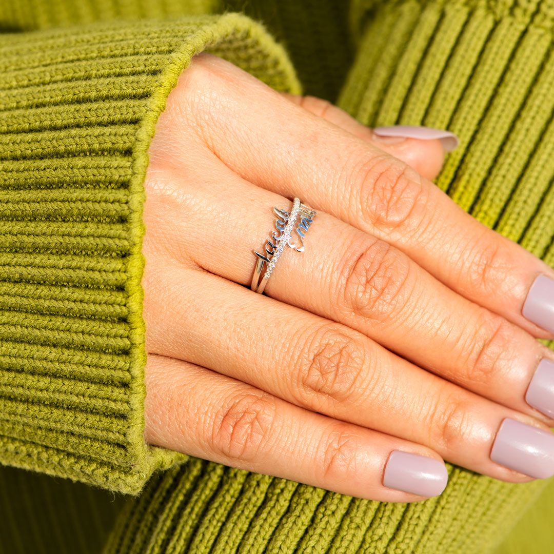 Personalized Double Name Ring