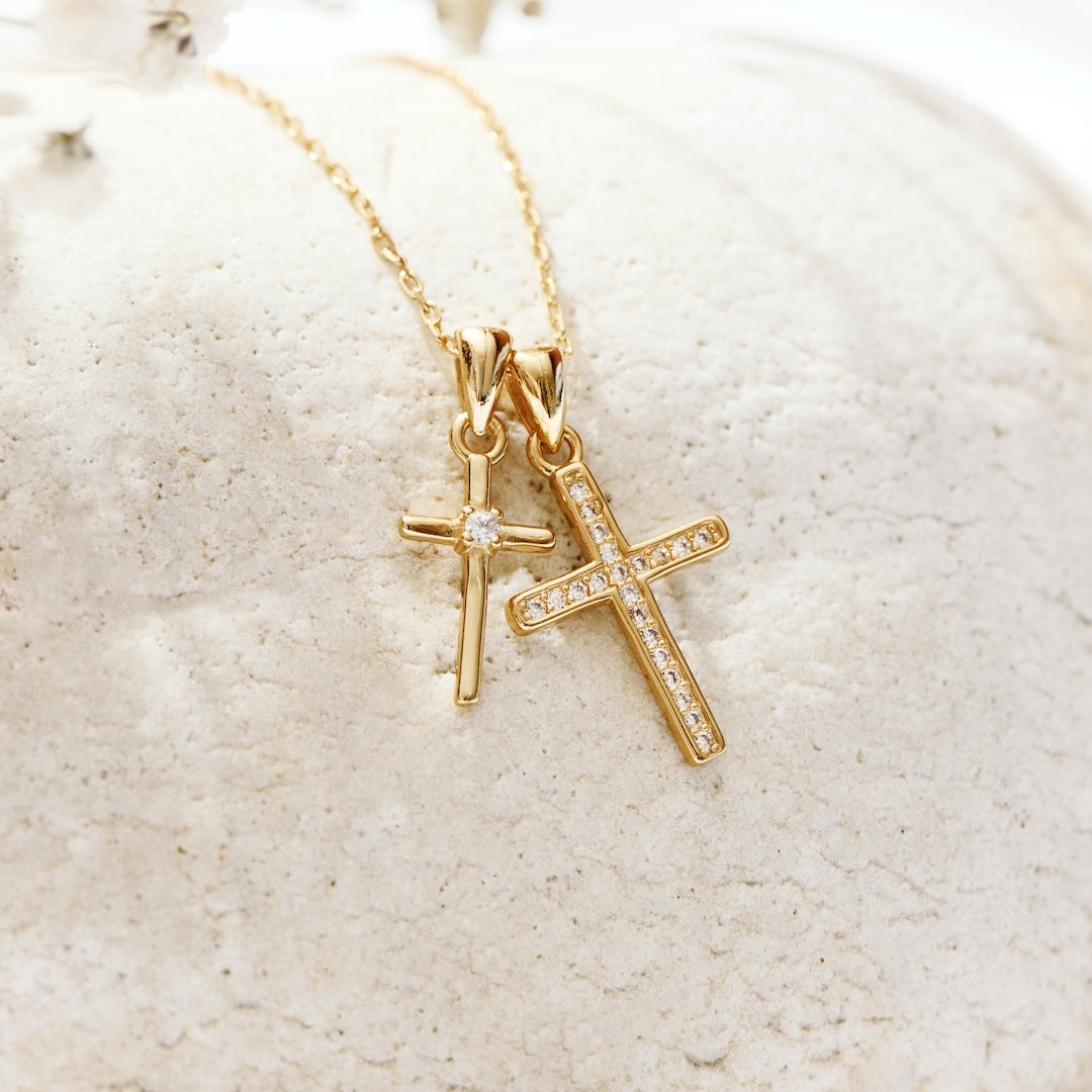 Pray Through It - Double Cross Necklace