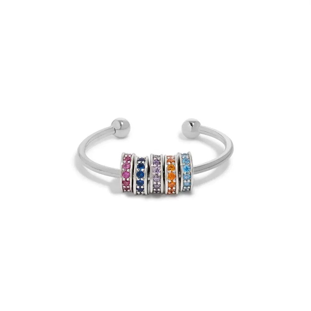 Rainbow Beaded Fidget Ring