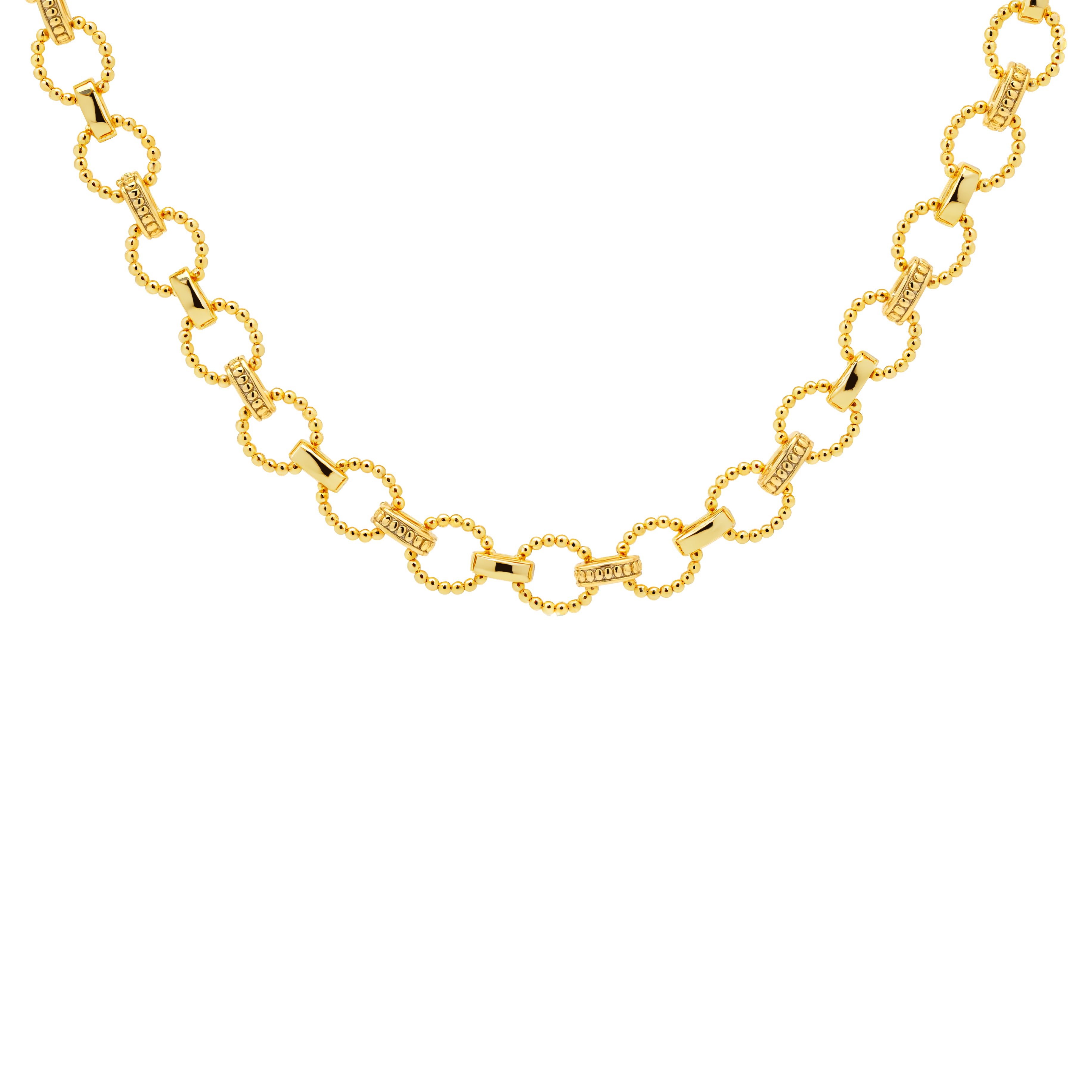 Eclipse Gold Beaded Link Circle Necklace