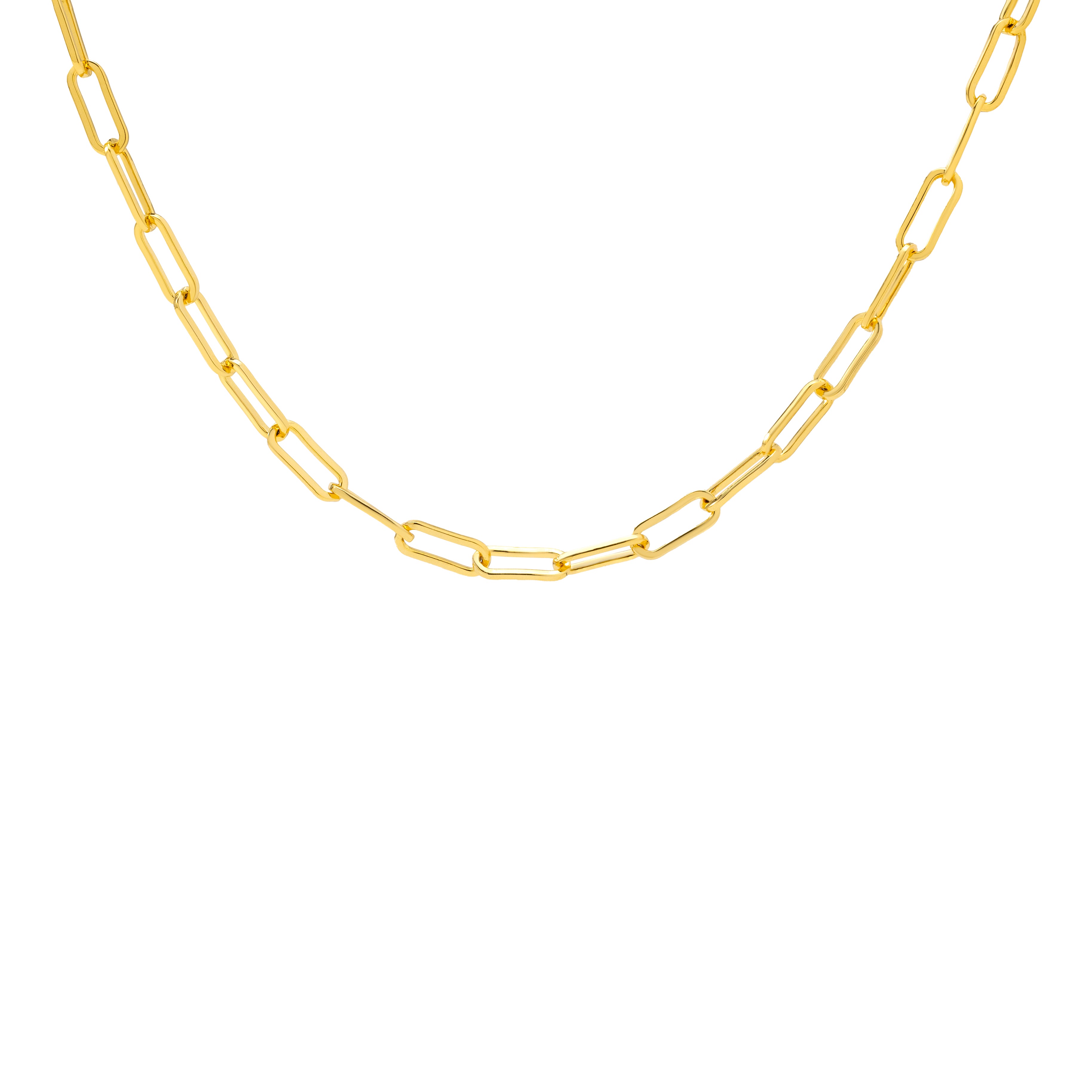 Elara Gold Paperclip Chain Necklace