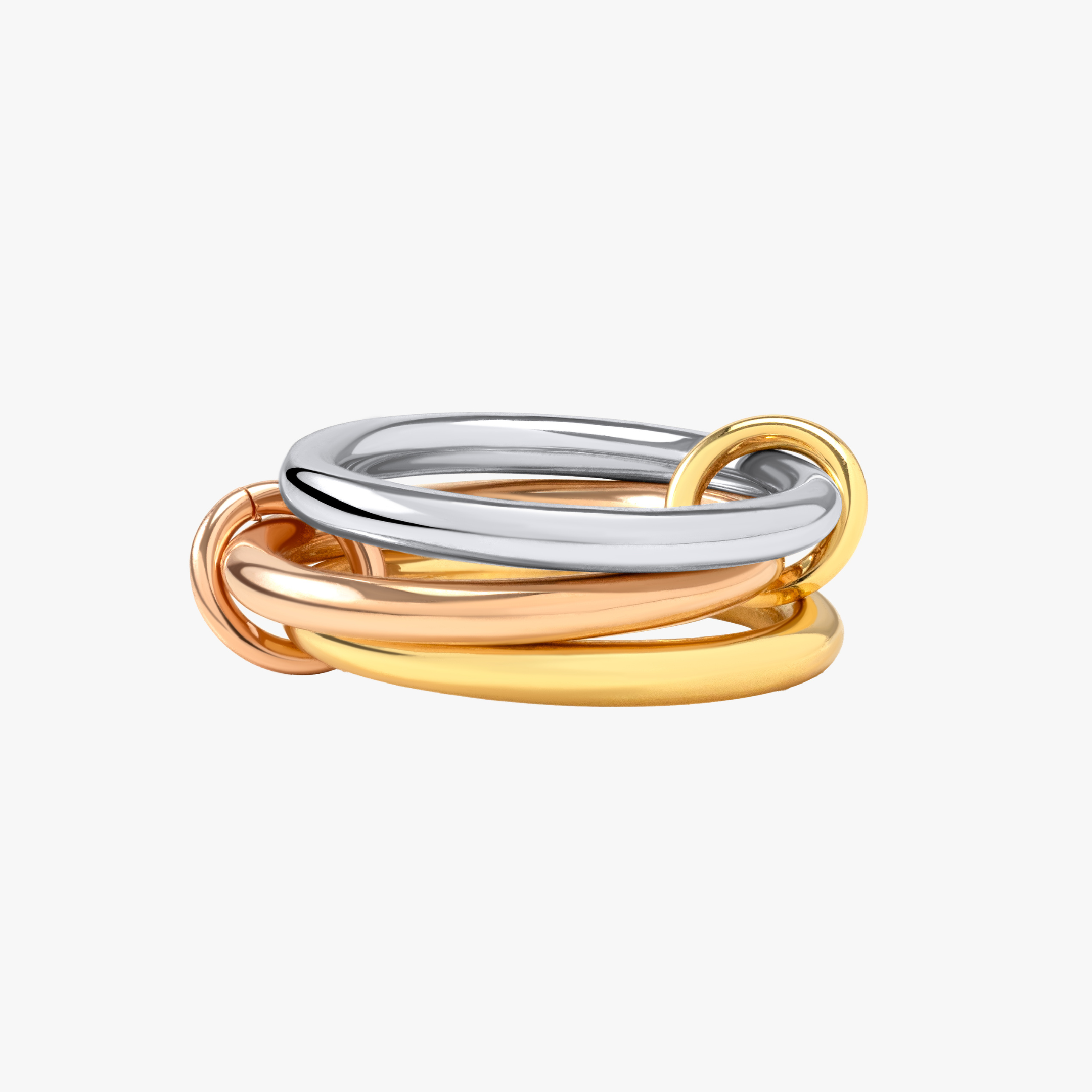 3-in-One Stackable Interlocking Fidget Ring - Mixed Metal