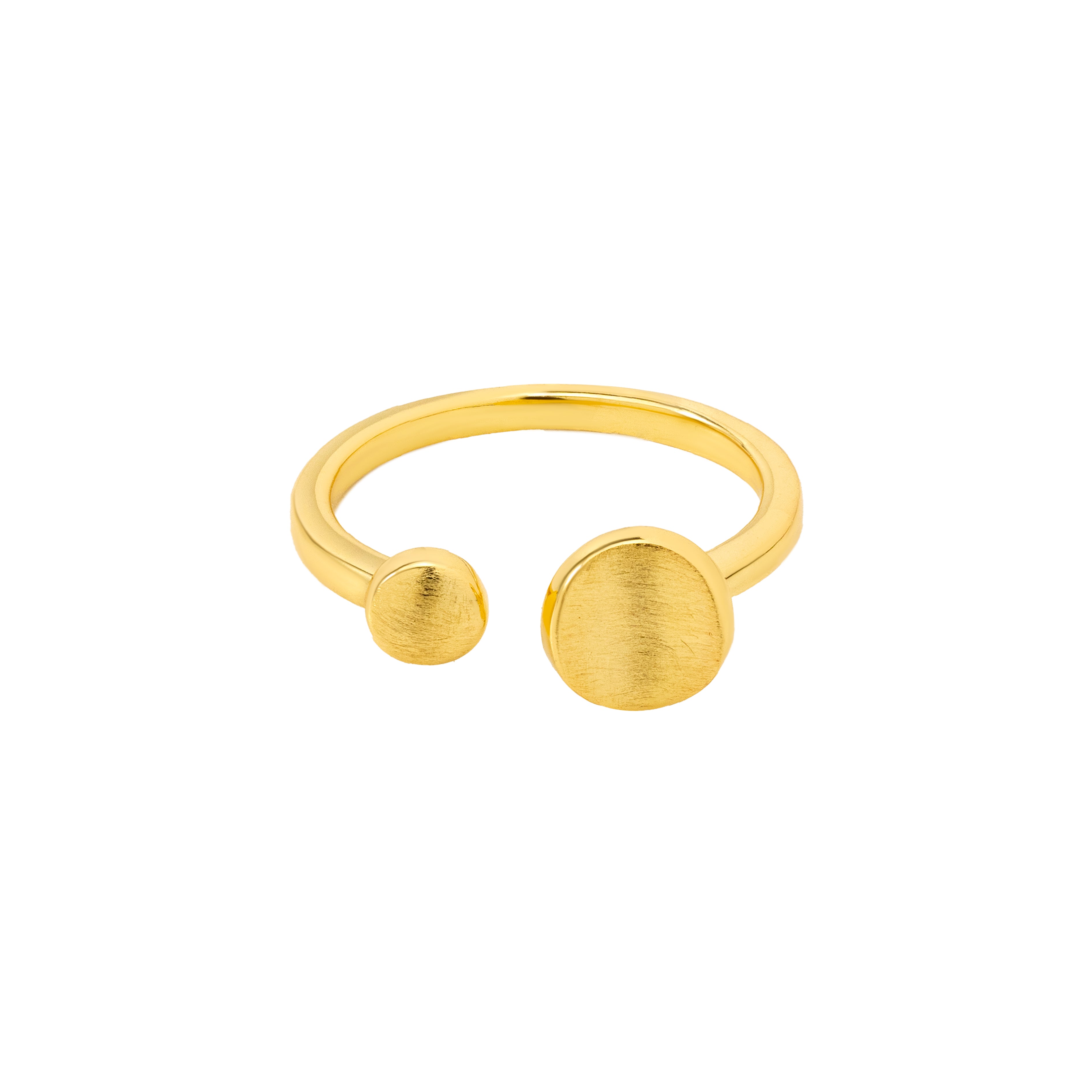 Zara Gold Open Ring with Disc Ends