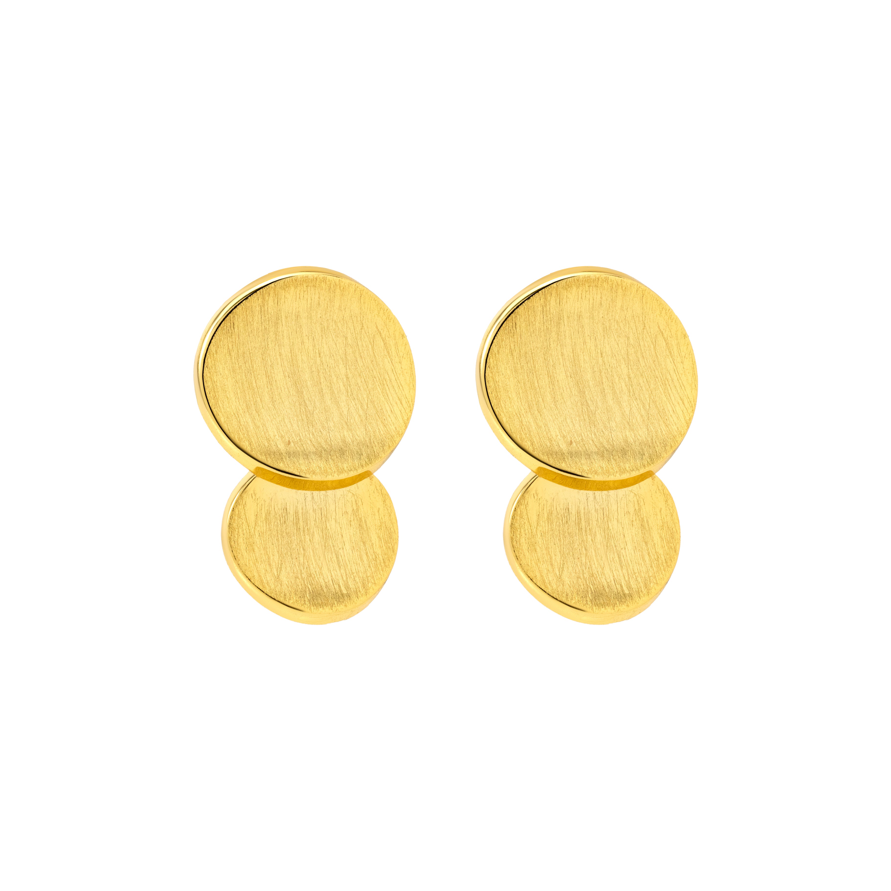 Verve Gold Double Disc Stud Earrings
