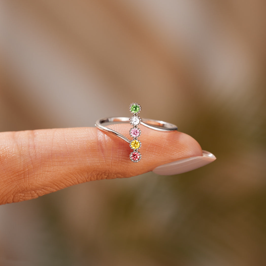 Birthstones Pavé Bar Ring