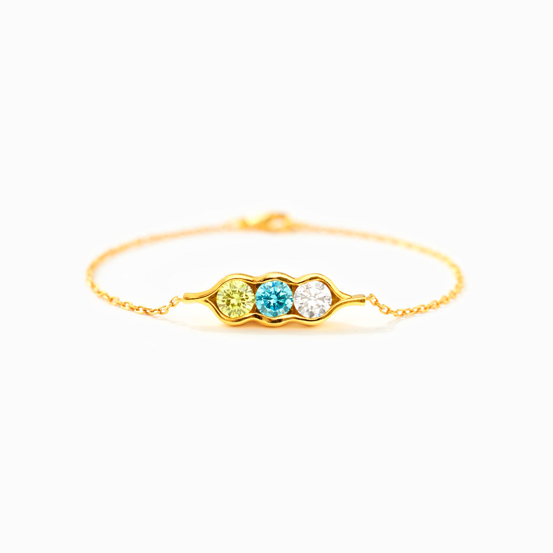 2-6 Birthstone Pea Pod Necklace