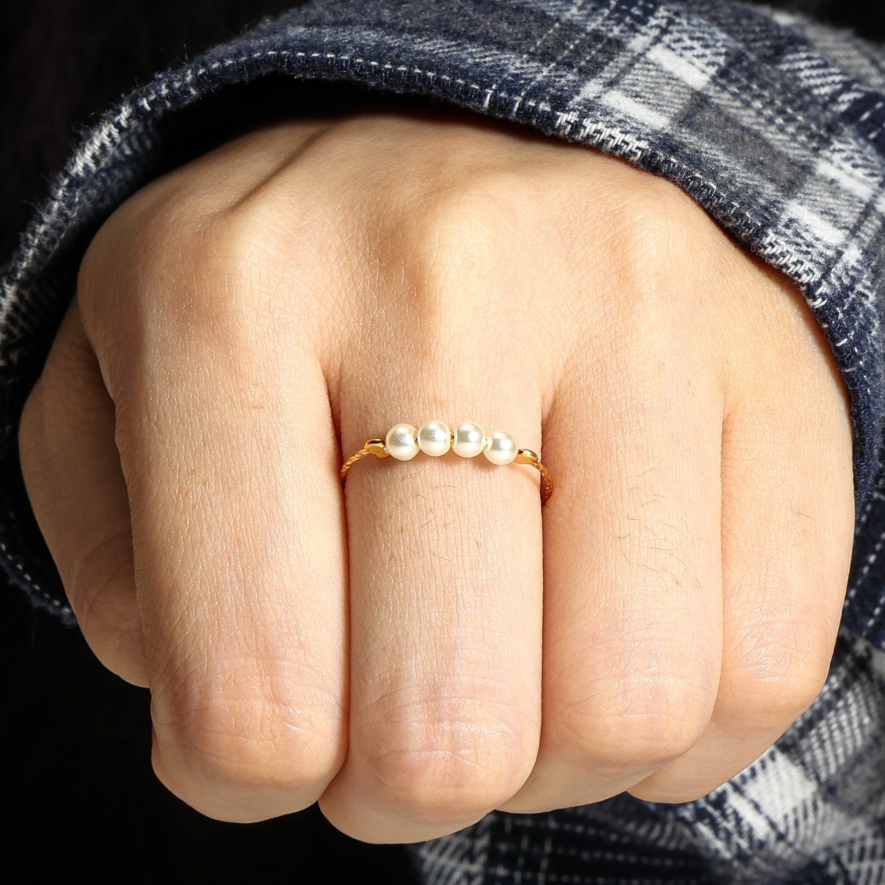 Pearl Rotating Fidget Ring