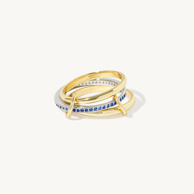 3-In-One Interlocking Fidget Ring - Sapphire Blue
