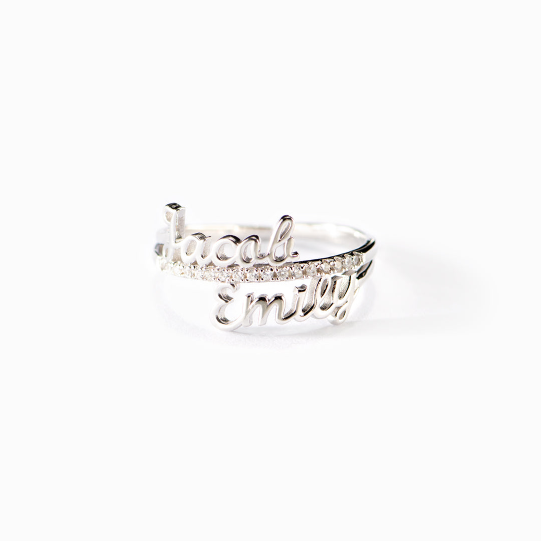Personalized Two Name Ring