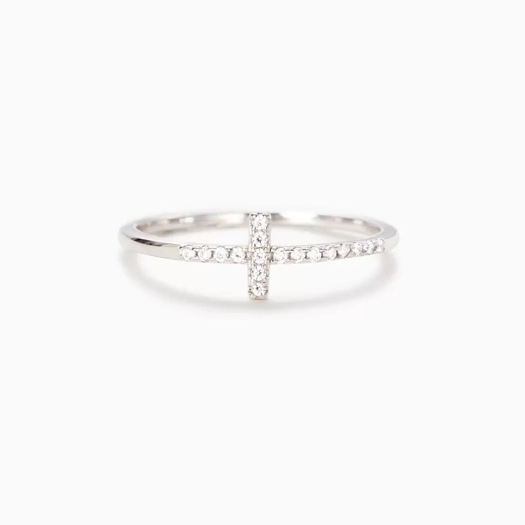 Stackable Promise Cross Ring