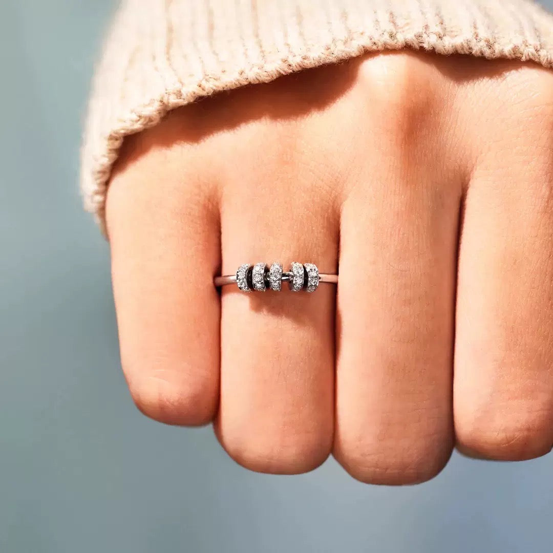 Rainbow Beaded Fidget Ring